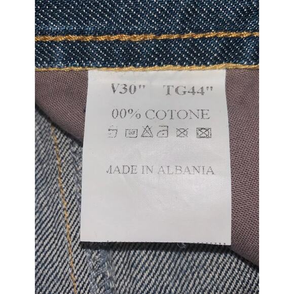 Tuken jeans 30" x 34" Button Fly Distressed Blue Jeans Made in Albanian - Rare - Picture 5 of 8